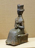 Four-faced goddess, Ishchali, Isin-Larsa to Old Babylonia periods, 2000-1600 BC, bronze - Oriental Institute Museum, University of Chicago