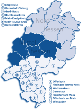 Localisation de District de Darmstadt