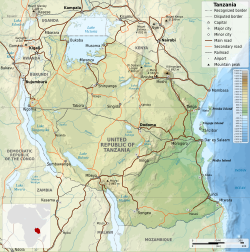 Танзанийн газрын зураг