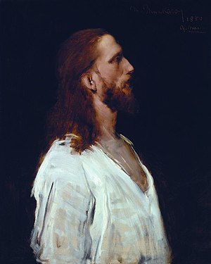 Jézus, tanulmány a Krisztus Pilátus előtt című képhez (1881)