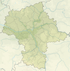 Mapa konturowa województwa mazowieckiego, w centrum znajduje się punkt z opisem „miejsce bitwy”