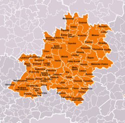 Location of Mělník District