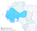 Colonies of French West Africa circa 1913