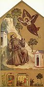 St Francis receiving the stigmata, Giotto, 1300