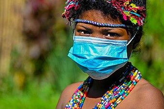 Pandemic outfit of Batak Tribe in Palawan. Photograph: Ajvoi (CC BY-SA 4.0)