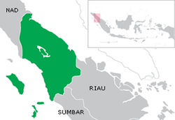 Peta lokasi Sumatera Utara