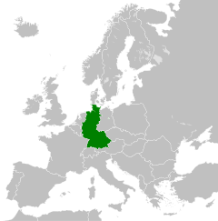 Västtysklands läge i Europa