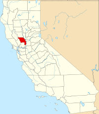 Locatie van Yolo County in Californië