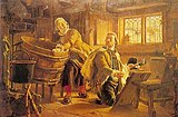 En illustration av Gustav Vasas öden och äventyr i Dalarna: "Gustav Vasa och Tomt-Margit" av Johan Fredrik Höckert (1860).