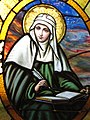 Image 13St Bridget of Sweden pictured with a halo. In Christian iconography, saints may also be depicted with wreaths, palm branches, and white lilies. (from Saint)