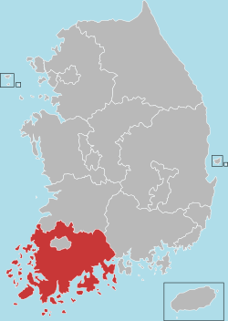 Location of Jeolla Selatan