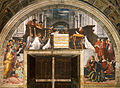 „Mišios Bolsenoje“ (apie 1512 m., Rafaelio kambariai, Vatikano muziejai)