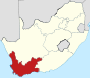 Map indicating the extent of Western Cape within the Republic of South Africa