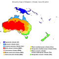 澳洲/大洋洲的柯本氣候分佈圖