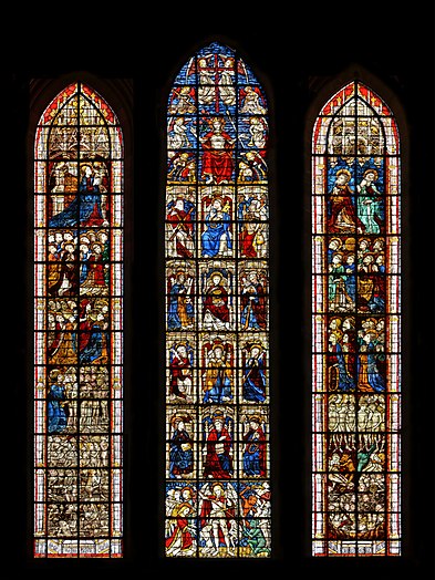 Stained glass windows depicting the Last Judgment (15th century) - Coutances Cathedral - Coutances, Manche, France.