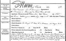 Fiche matricule de Charles Moron (collections de l'École polytechnique)