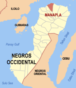 Mapa de Negros Occidental con Manapla resaltado