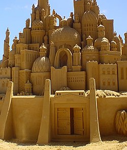 An elaborate sand sculpture