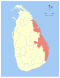 Peta yang menunjukkan luasnya Provinsi Timur di Sri Lanka