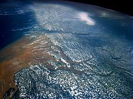 Imagem de satélite do delta do Amazonas