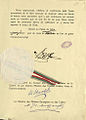معاهدة نويي مع بلغاريا (صفحة التصديق).