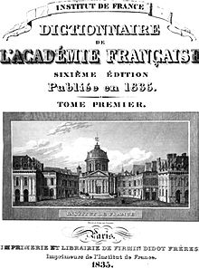 Dictionnaire de l'Académie Française de 1835