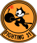 Felix the Cat auf dem Einheitszeichen des US Navy VF-31 Tomcatters Geschwader