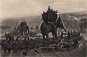Hannibal's army crossing the Rhône, 1878