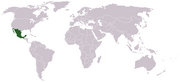 Un mapa mostrant la localització de Mèxic