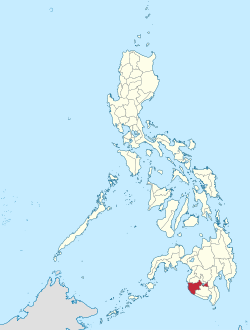 Mapa de Filipinas con Sultan Kudarat resaltado