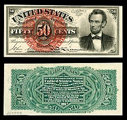 $0.50 - Fr.۱۳۷۴ آبراهام لینکلن.