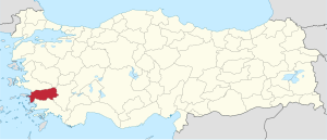 Location of Aydın Province in Turkey