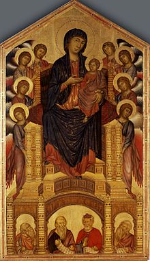 Cimabue: Panna Marie na trůně s dítětem, Florencie, Galleria degli Uffizi