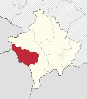 Localisation de District de Gjakovë/Đakovica