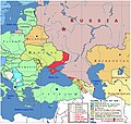 Transnistria în schema geopolitică regională între Rusia, CSI, pro-rușii ucraineni și moldoveniștii pe de-o parte, iar pe de altă parte Ucrainenii pro-europeni, Româniștii din R. Moldova, Uniunea Europeană și NATO.