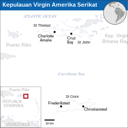 Lokasi Kepulauan Virgin Amerika Serikat