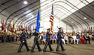 Air Force Color Guard march during Massing of the Colors, 2015