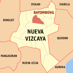 Peta Nueva Vizcaya dengan Bayombong dipaparkan