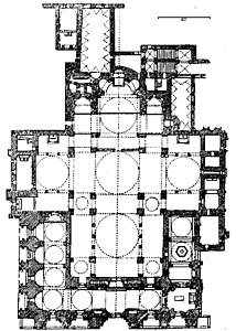 Planul Bazilicii Sfântul Marcu din Veneția în formă de cruce greacă
