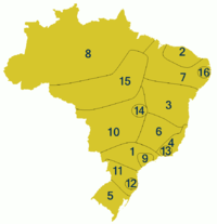 Mapa da extensão geográfica dos dialetos do português brasileiro