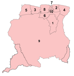 Districten van Suriname