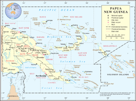 Kaart van Papoea-Nieuw-Guinea