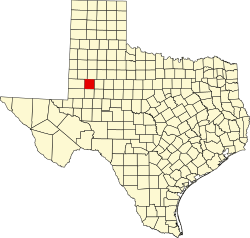 map of Texas highlighting Dawson County