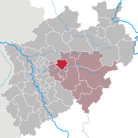 Poloha mesta Dortmund v rámci spolkovej krajiny Severné Porýnie-Vestfálsko