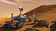 Computergrafik von „Curiosity“ auf dem Mars