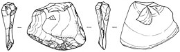 This scaper is one type of scrapers based on Bordes' typology. Bordes classified the scapers by the location and shape of retouch on lithic