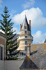 Durtal castle seen from the main road of Durtal- Maine-et-Loire