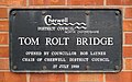 Plaque attached to bridge carrying Compton Road, Banbury over Oxford Canal in December 2008[a][b]