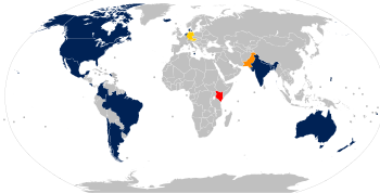 Carte du monde, qui représente notamment les pays dont au moins une région permet d'enlever complètement le marqueur de genre du passeport, comme l'Australie, l'Inde, ou des pays d'Amérique du Nord et d'Amérique du Sud.