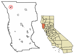 Location in Mendocino County, California